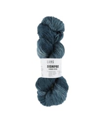 Pelote de coton et cupro (soie végane) à tricoter SIEMPRE - Lang Yarns 88 Bleu