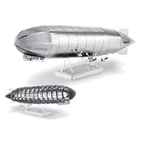 MetalEarth Aviation: GRAF ZEPPELIN 12.1x3.5x3.7cm, maquette 3D en métal avec 2 feuilles, sur carte 12x17cm, 14+