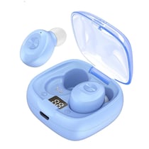 Ecouteurs Bluetooth Rose Avec Affichage Digital Et Boîtier De Charge Magnétique Bleu YONIS