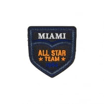 Ecusson thermocollant Equipe Miami Denim foncé 4,5cm x 5,5cm