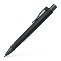 Stylo à bille - Noir - Encre bleue - Pointe moyenne - Grip - Rétractable - Faber-castell - Poly Ball
