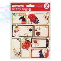 8 étiquettes cadeaux autocollantes - Noël Scandinave