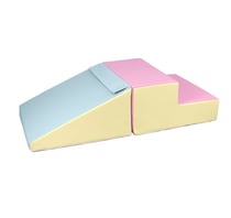 Set de 2 grands blocs en mousse rose bleu jaune pastel - Velinda