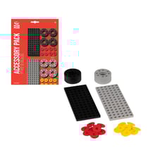 Jeu de construction PLUS PLUS -Pack accessoires - Roues & Baseplate - Gris & noir - PP3965