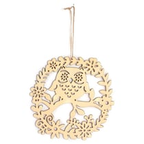 Décor à suspendre en bois 22 x 22 cm - Hibou