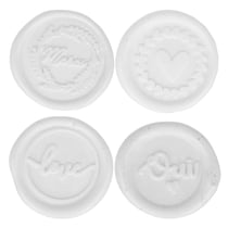 35 sceaux de cire à coller blancs - Oui-Love-Coeur-Merci