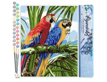 Peinture par Numéro Figured'Art - Perroquets sous les tropiques - Kit de Loisir Créatif DIY Numéro d'Art Complet - 40x50cm sans châssis en bois