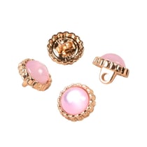 Lot de 6 boutons bijou perle rose 11mm