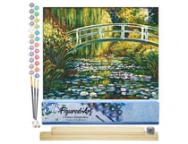 Peinture par Numéro Figured'Art - Le Bassin aux nymphéas Monet - Kit de Loisir Créatif DIY Numéro d'Art Complet - 40x50cm toile roulée + châssis en bois à monter