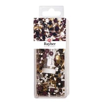 Mix paillettes, perles en verre et fil, 90g Mix et fil 50mx0,3mm