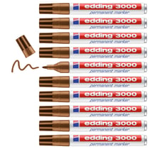Lot de 10 marqueurs permanents pointe ronde 1,5-3 mm - Edding - Ocre - 3000