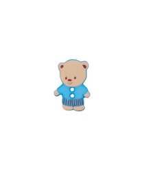Carte de 3 boutons Ourson blanc 15mm - Union Knopf Bleu