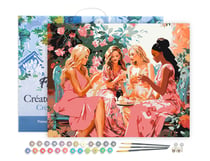 Peinture par Numéro Figured'Art avec Cadre Toast des Divas au Jardin - Activité Manuelle Kit de Loisir Créatif DIY Numéro d'Art Complet - 40x50cm toile tendue sur châssis