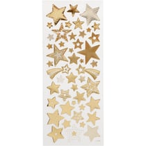 Stickers fantaisie dorés - Etoiles - 52 pcs
