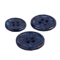 Bouton rond 4 trous bouteilles recyclées bleu marine