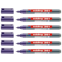 Lot de 6 marqueurs pour tableaux blancs - EDDING - 361 Violet - Pointe fine 1 mm