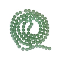 Fil de 95 perles ronde de verre transparent mat givré 8 mm fabrication bijoux VERT PALE