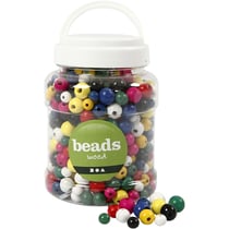 Assortiment de perles en bois multicolores - 8 à 12 mm - Environ 540 pcs