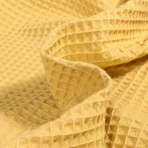 Tissu Nid d'abeille Jaune moutarde
