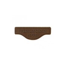 Lot de 3 écussons à coudre en cuir véritable marron 6x2cm