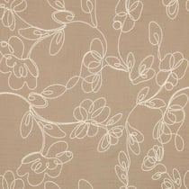 Tissu Double gaze blanc Ecloria sur fond Beige - Au mètre