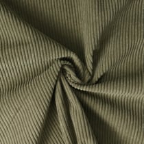 Tissu Velours d'ameublement côtelé Emy uni Vert kaki