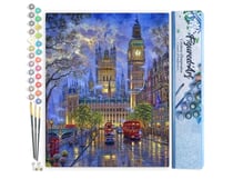 Peinture par Numéro Figured'Art - Londres dans la Pénombre - Kit de Loisir Créatif DIY Numéro d'Art Complet - 40x50cm sans châssis en bois