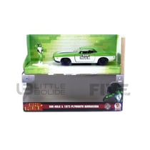 Voiture Miniature de Collection - PLYMOUTH Barracuda - 1/32 - 1973 - Vert/Blanc/Violet