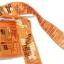 Bobine galon paillettes 14,5m orange