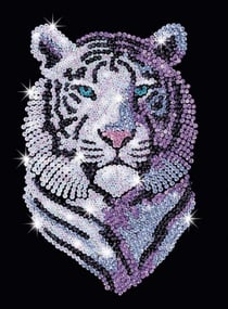 Tableau Sequin Art Tigre des Neiges