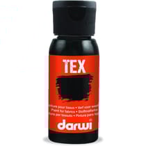 Peinture pour tissus - Noir - Opaque - Peinture à l'eau - Tex - Darwi - 50ml