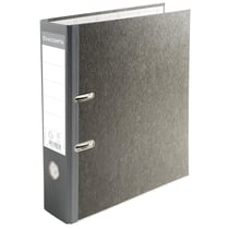 Classeur à levier papier marbre gris dos de 70mm - avec perforateur - A4. - Gris-dos gris - x 10 - Exacompta