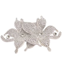 Fleur broche strass 10cm x 7cm blanc
