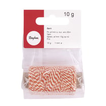 Ficelle bicolore orange et blanc 35 m x ø 1 mm