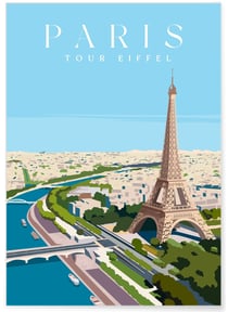 Affiche ville Paris - Tour Eiffel | A3 : 29,7x42cm