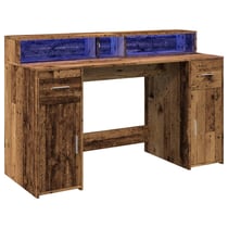 Bureau table poste de travail meuble d'ordinateur informatique étude avec lumières LED