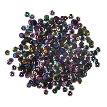 Paillettes bombées, 6mm ø, noir irisé, boîte - 4000 pces