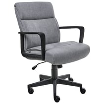 Chaise de Bureau Grise en Tissu Siège Pivotant et Hauteur Réglable