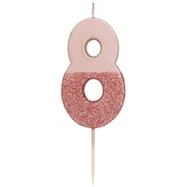 Bougie 8 Glitter Rose Gold