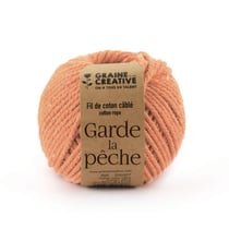 Graine Créative - Fil de Coton câblé Pêche Idéal pour Macramé, Frange et Knot