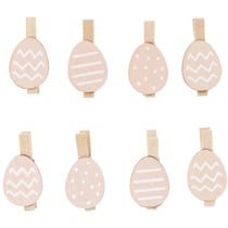 8 Pinces Oeufs - Rose Poudré