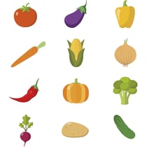 Rouleau de gommettes rondes - 20 mm - Motif légumes - Apli