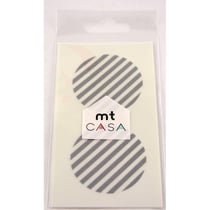 Masking Tape - Masking Tape MT Casa Seal Sticker rond en washi Rayé argent