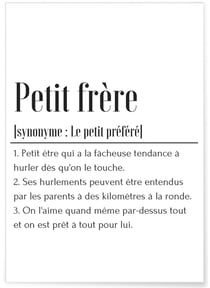 Affiche Définition Petit frère | A3 : 29,7x42cm