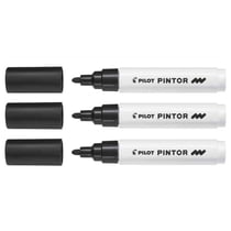 Lot de 3 marqueurs permanents à pigment pointe ogive moyenne - PILOT Pintor - Noir