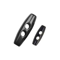 Buchette polyester 2 trous 25mm noir