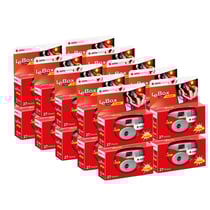 AGFA PHOTO 601020 - Pack 20 Appareils Photo Jetable LeBox Flash, 27 photos, Objectif Optique 31 mm - Gris et Rouge