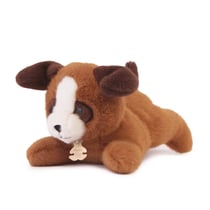 Peluche chien marron allongee lestee – Les P'tits Relax – 22 cm – Histoire D'Ours
