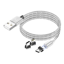 Avizar Câble Magnétique 3-en-1 USB-C / Lightning / Micro-USB vers USB-A 1m Argent