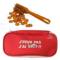 Kit loto bingo 3 en 1 : trousse + baton magnetique + 100 pions jaune orange - cartaloto - accessoires jeu, materiel
